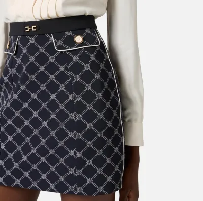 Gonna in crêpe con stampa a losanghe Elisabetta Franchi  | BorotalcoCa