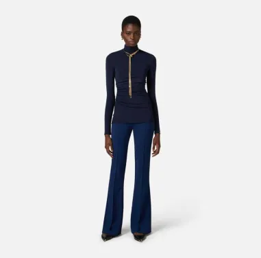 Maglia in jersey con drappeggio Elisabetta Franchi  | BorotalcoCagliar