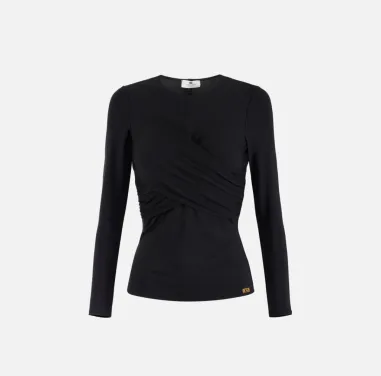 Maglia in Jersey Crêpe con Drappeggio - Elisabetta Franchi  | Borotalc 2