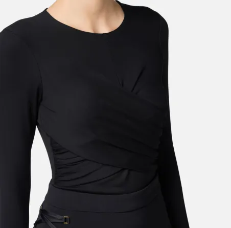 Maglia in Jersey Crêpe con Drappeggio - Elisabetta Franchi  | Borotalc