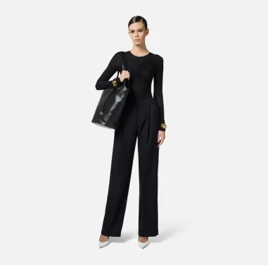 Maglia in Tessuto Organza Stretch con Drappeggio - Elisabetta Franchi 