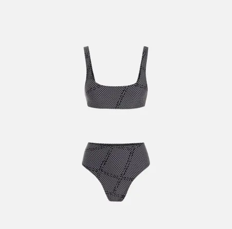 Costume Due Pezzi con Stampa Pois e Nastri - Elisabetta Franchi  | Bor