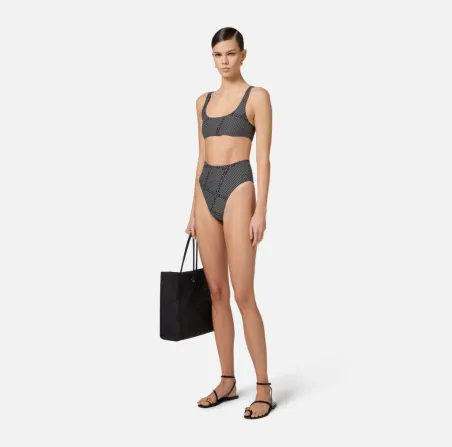 Costume Due Pezzi con Stampa Pois e Nastri - Elisabetta Franchi  | Bor