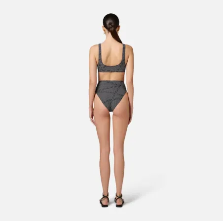 Costume Due Pezzi con Stampa Pois e Nastri - Elisabetta Franchi  | Bor