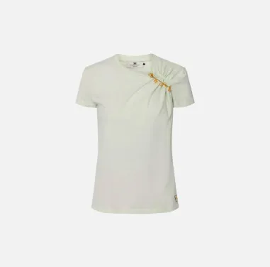 T-shirt in jersey con spilla gioiello Elisabetta Franchi  | BorotalcoC
