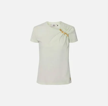 T-shirt in jersey con spilla gioiello Elisabetta Franchi  | BorotalcoC