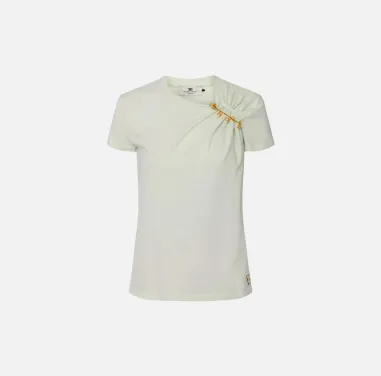 T-shirt in jersey con spilla gioiello Elisabetta Franchi  | BorotalcoC 2
