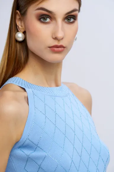 Canotta in maglia con lavorazione a rombi e dettagli luminosi – No Sec