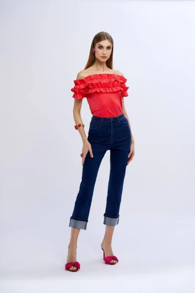 T-shirt con Rouches - No Secrets  | BorotalcoCagliari.it