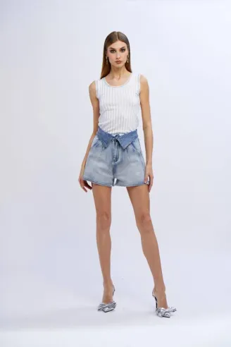 Shorts in Denim con Diamanti – NoSecrets  | BorotalcoCagliari.it