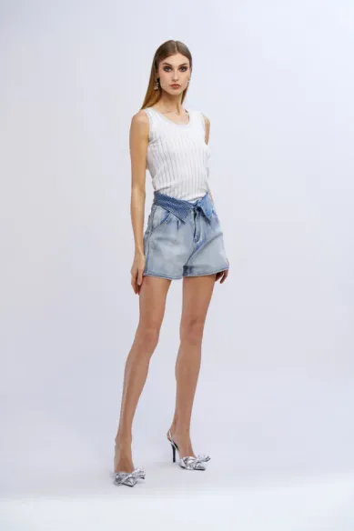 Shorts in Denim con Diamanti – NoSecrets  | BorotalcoCagliari.it