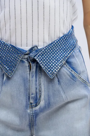 Shorts in Denim con Diamanti – NoSecrets  | BorotalcoCagliari.it