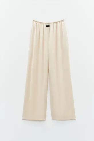 Pantaloni ampi in satin con vita elasticizzata – Eleh  | BorotalcoCagl