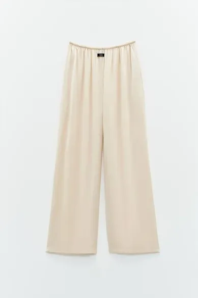 Pantaloni ampi in satin con vita elasticizzata – Eleh  | BorotalcoCagl