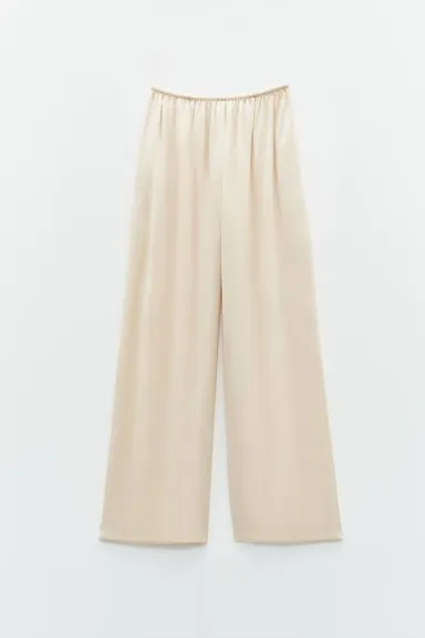 Pantaloni ampi in satin con vita elasticizzata – Eleh  | BorotalcoCagl