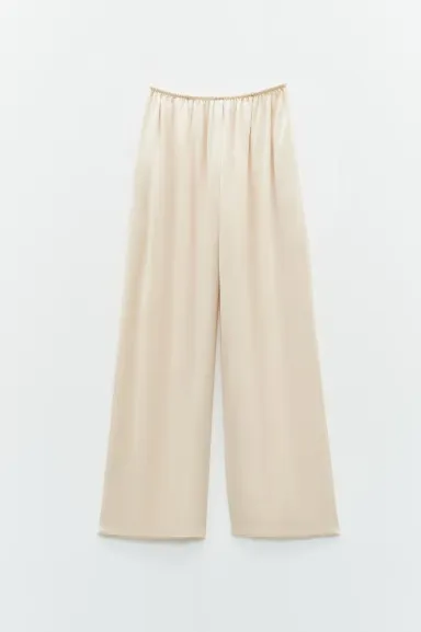 Pantaloni ampi in satin con vita elasticizzata – Eleh  | BorotalcoCagl