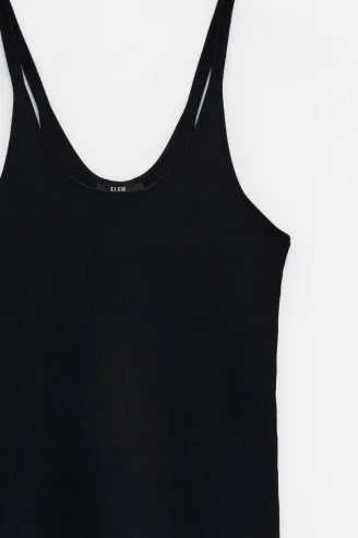 Canotta in maglia a costine con scollo profondo – Eleh  | BorotalcoCag 2