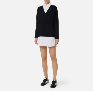 Elisabetta Franchi – Abito in maglia di viscosa e popeline di cotone  