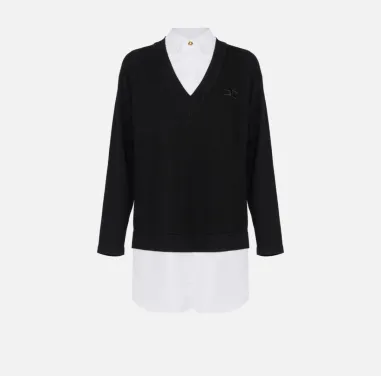Elisabetta Franchi – Abito in maglia di viscosa e popeline di cotone   2