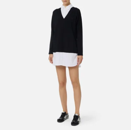 Elisabetta Franchi – Abito in maglia di viscosa e popeline di cotone  
