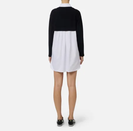 Elisabetta Franchi – Abito in maglia di viscosa e popeline di cotone  