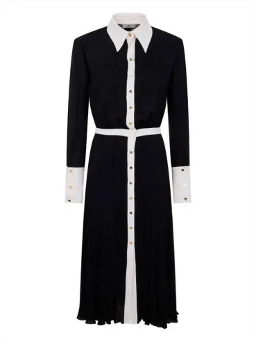 Elisabetta Franchi – Abito color-block in georgette di viscosa  | Boro
