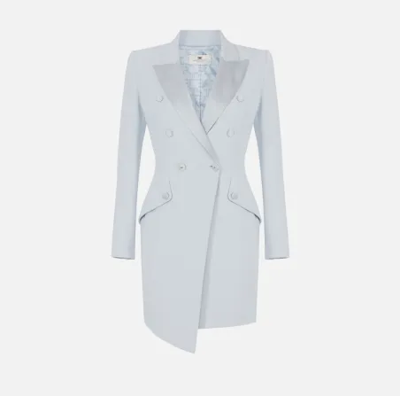 Elisabetta Franchi – Robemanteau in crêpe leggero con dettagli smoking