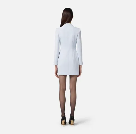 Elisabetta Franchi – Robemanteau in crêpe leggero con dettagli smoking