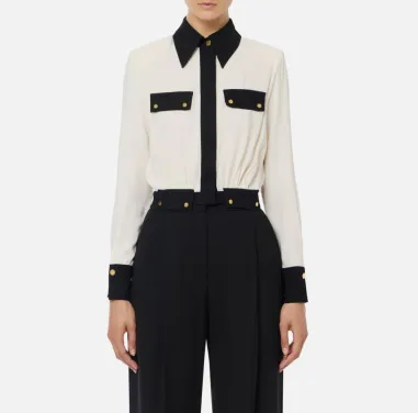 Elisabetta Franchi – Camicia bi-color in georgette  | BorotalcoCagliar 2