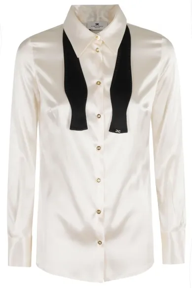 Elisabetta Franchi – Camicia in raso di seta con papillon  | Borotalco