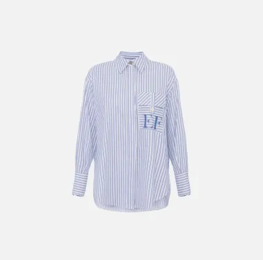 Elisabetta Franchi – Camicia in popeline di cotone a righe  | Borotalc 2