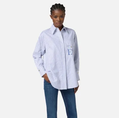 Elisabetta Franchi – Camicia in popeline di cotone a righe  | Borotalc