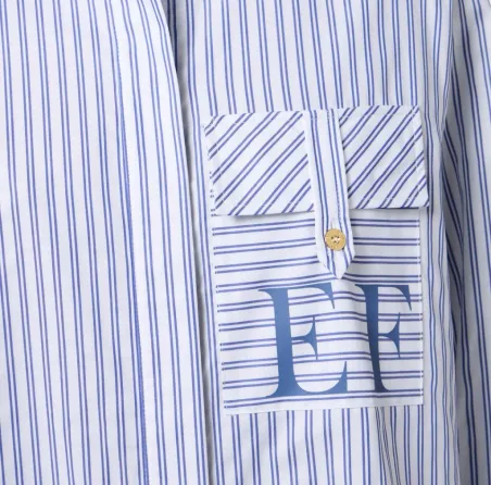 Elisabetta Franchi – Camicia in popeline di cotone a righe  | Borotalc