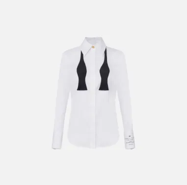 Elisabetta Franchi – Camicia in popeline di cotone con logo  | Borotal