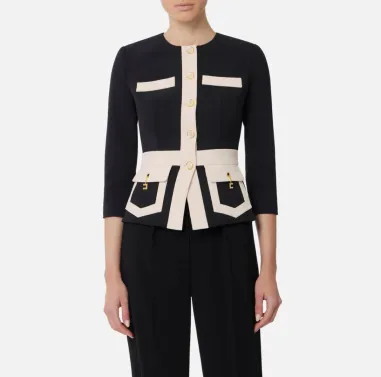Elisabetta Franchi – Giacca color-block in doppio crêpe  | BorotalcoCa 2