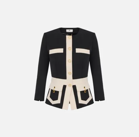 Elisabetta Franchi – Giacca color-block in doppio crêpe  | BorotalcoCa