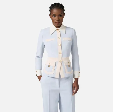 Elisabetta Franchi – Giacca color-block in doppio crêpe  | BorotalcoCa