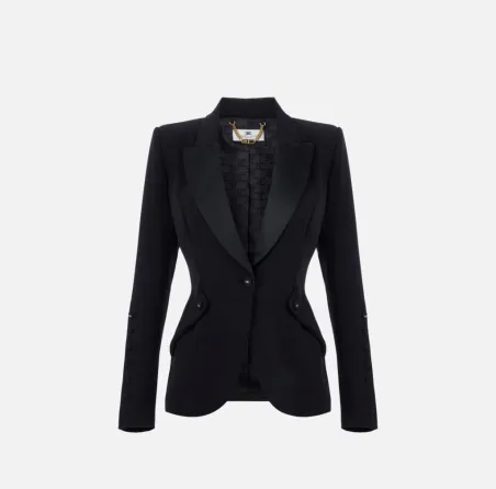 Elisabetta Franchi – Giacca in crêpe leggero dal taglio femminile  | B