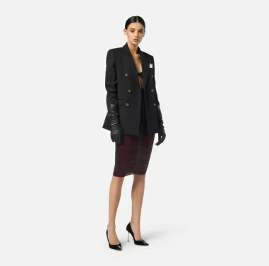 Elisabetta Franchi Giacca in gabardina di cotone con taschino  | Borot