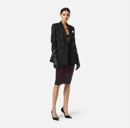 Elisabetta Franchi Giacca in gabardina di cotone con taschino  | Borot