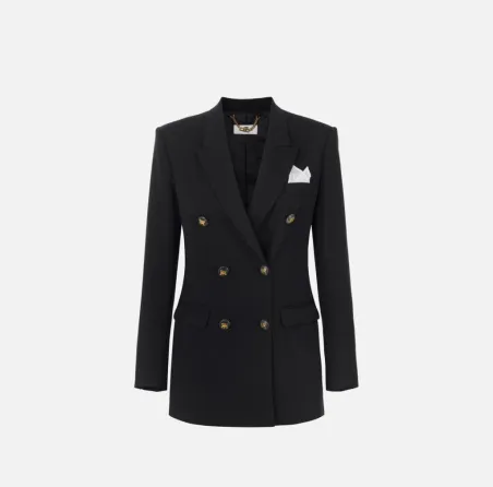 Elisabetta Franchi Giacca in gabardina di cotone con taschino  | Borot