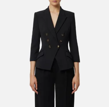 Elisabetta Franchi – Giacca in doppio crêpe dal taglio sartoriale  | B
