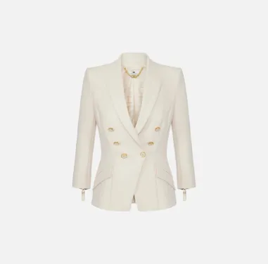 Elisabetta Franchi – Giacca in doppio crêpe dal taglio sartoriale  | B 2