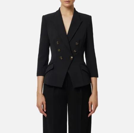 Elisabetta Franchi – Giacca in doppio crêpe dal taglio sartoriale  | B