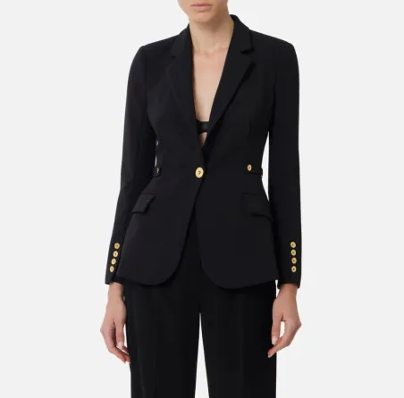 Elisabetta Franchi – Giacca in crêpe leggero con dettagli gioiello  | 