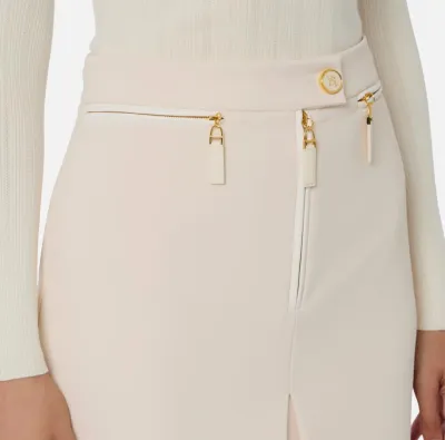 Elisabetta Franchi – Gonna in doppio crêpe con zip  | BorotalcoCagliar