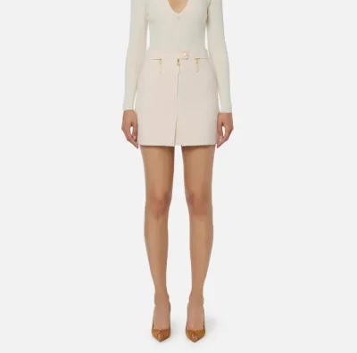 Elisabetta Franchi – Gonna in doppio crêpe con zip  | BorotalcoCagliar