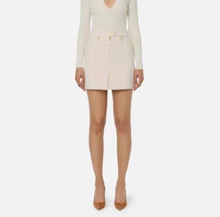Elisabetta Franchi – Gonna in doppio crêpe con zip  | BorotalcoCagliar