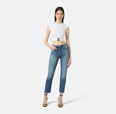 Elisabetta Franchi – Jeans con logo embossed  | BorotalcoCagliari.it 2