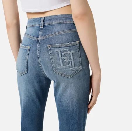 Elisabetta Franchi – Jeans con logo embossed  | BorotalcoCagliari.it